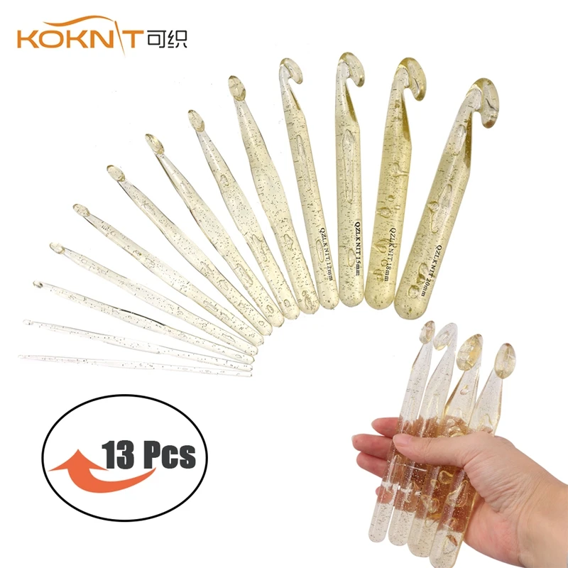 

13pcs KOKNIT Huge Crochet Hooks Set Knitting Needle Weave Craft Yarn Sewing Tools 3.0-20mm Crochet Needles For Chunky Yarn Weave