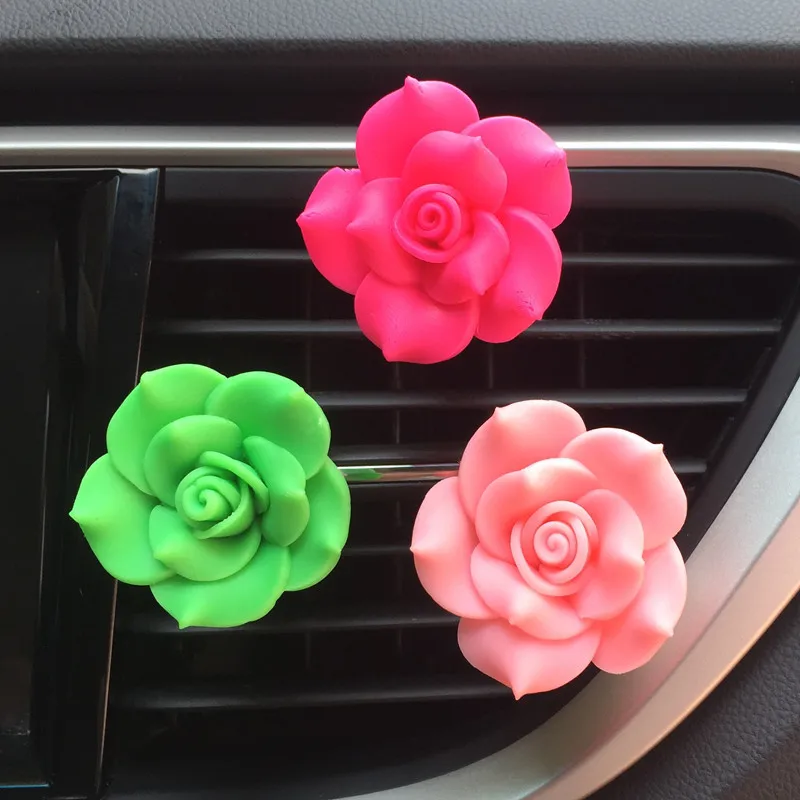 

1pc Car Air Freshener Outlet Perfume Camellia Flower Perfume Clip Freshener Diffuser Car Ornament Automobile Air Conditioning