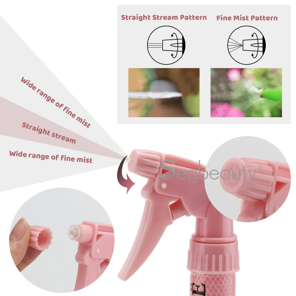 Comprar Segbeauty botella de pulverizador para cabello 280ml botella de Spray de plástico con ajustes de flujo de niebla fina Mister vacío para soluciones de limpieza