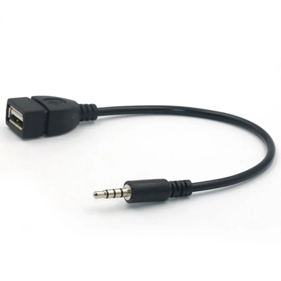 Автомобильный адаптер USB 2 0 OTG к 3 5 мм аудиокабель папа женскому Aux конвертер для