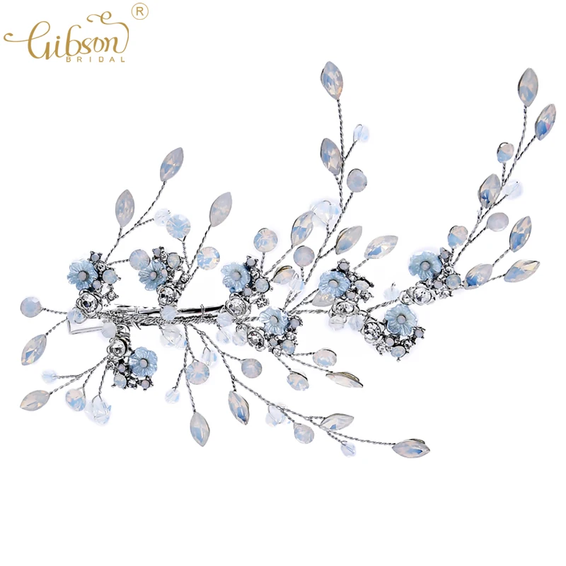

Fashion Wedding Hair Clip Bridal Dress Barrette Opal Crystal Accessories Headpiece Jewelry For Girls Barrettes