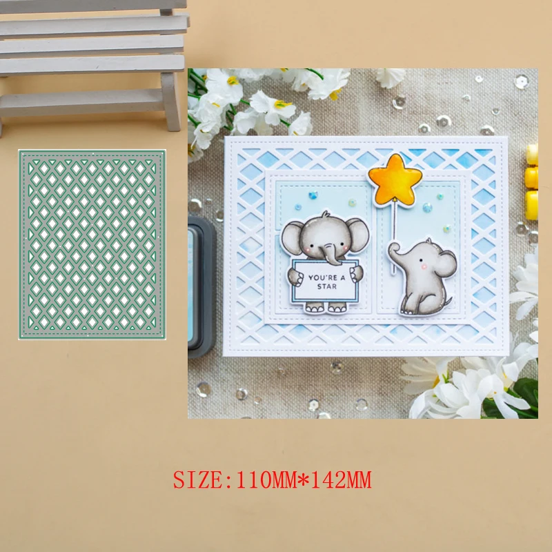 Diamond Lattice Metal Cutting Dies Stencil Scrapbooking Album Embossing Decor