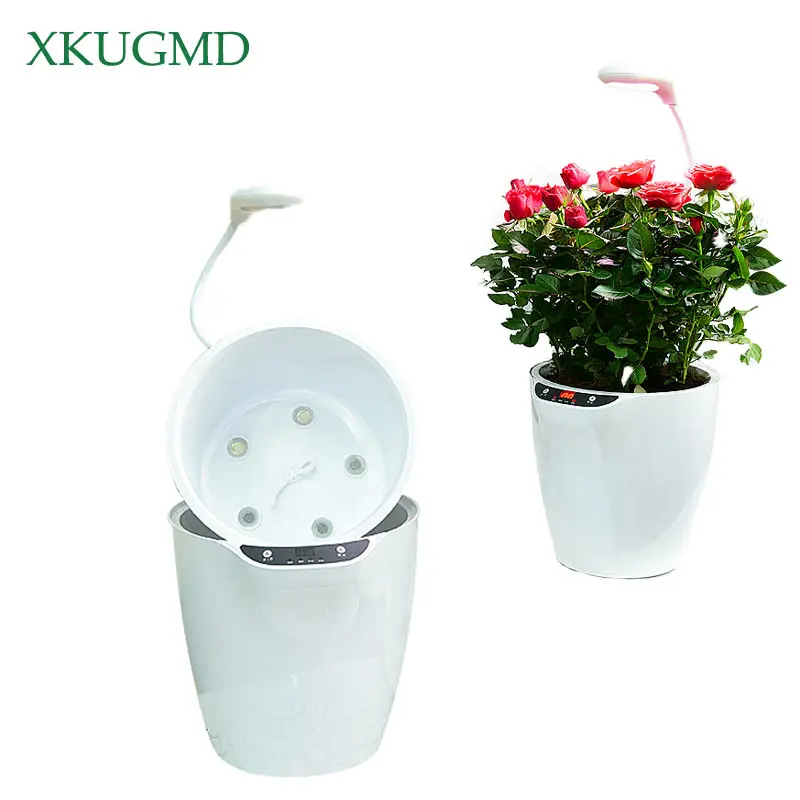 

Automatic Water Absorption flower pot LED Intelligent Lighting Automatic Irrigation Soilless Cultivation Potted Home Decora