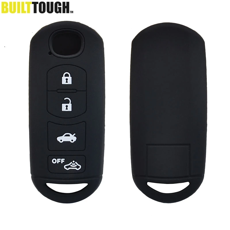 

4 Button Silicone Remote Key Case Cover For MAZDA 3 5 6 CX-5 CX-7 CX-9 Miata MX-5 Axela Fob Shell Skin Keyring Holder Protector