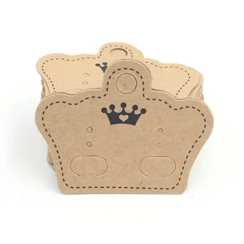 

4x5cm 300Pcs/lot Kraft Paper Jewelry Display Card Packaging Wholesale Fashion Jewelry Earring Cards Paper Packaging H005