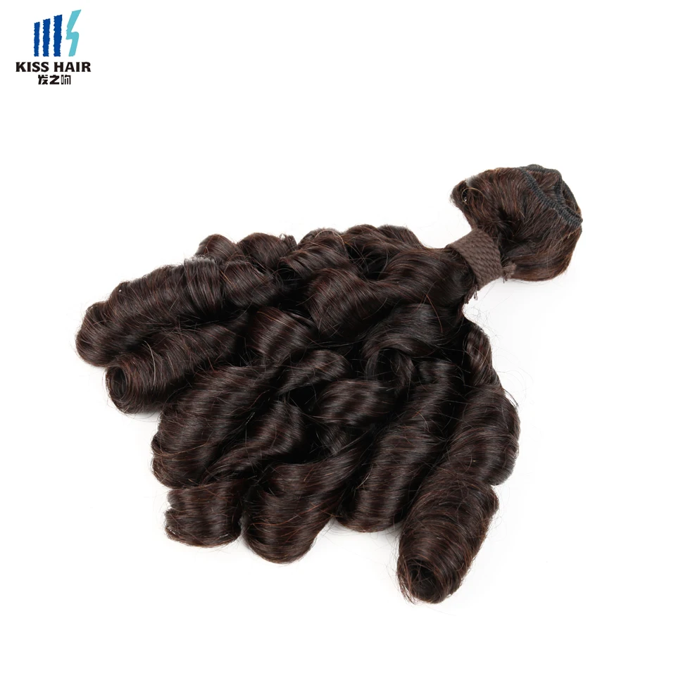 

Aunty Funmi Hair Weave Bouncy Curls 1 Bundle Natural Brown 8A Quality Peruvian Virgin Hair Kiss Hair Fashion Peruvian Human Hair