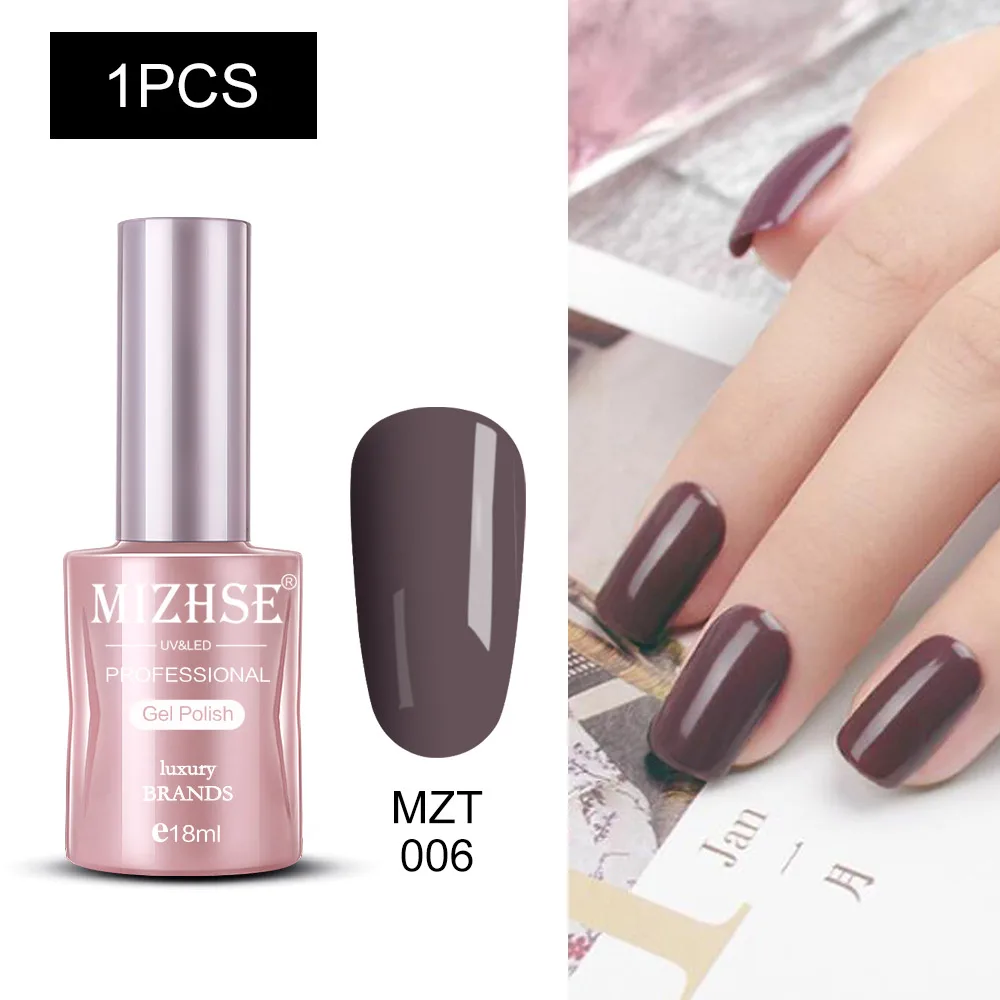 MIZHSE Nail Polishes 18ml Vernis Semi Permanant UV Gel Polish Hybrid Nail Art Lacquer For Stamping Soak off Varnish Gel - Color: MZT006