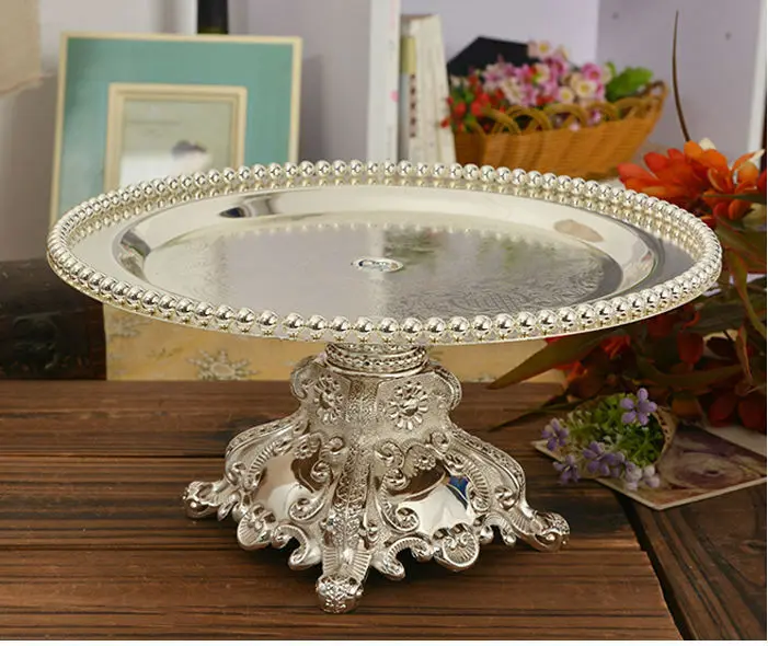 

27 cm round the dining kitchen metal alloy cake stand fruit pastry bread tray holder wedding party decoration holiday SG013