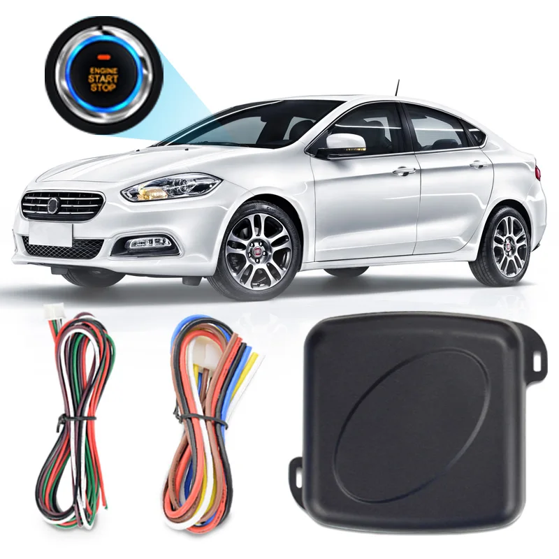 12V Car Alarm One Start Stop Button  auto Engine Push No RFID Lock Keyless Entry System  Lock Anti-theft System RU In Stock
