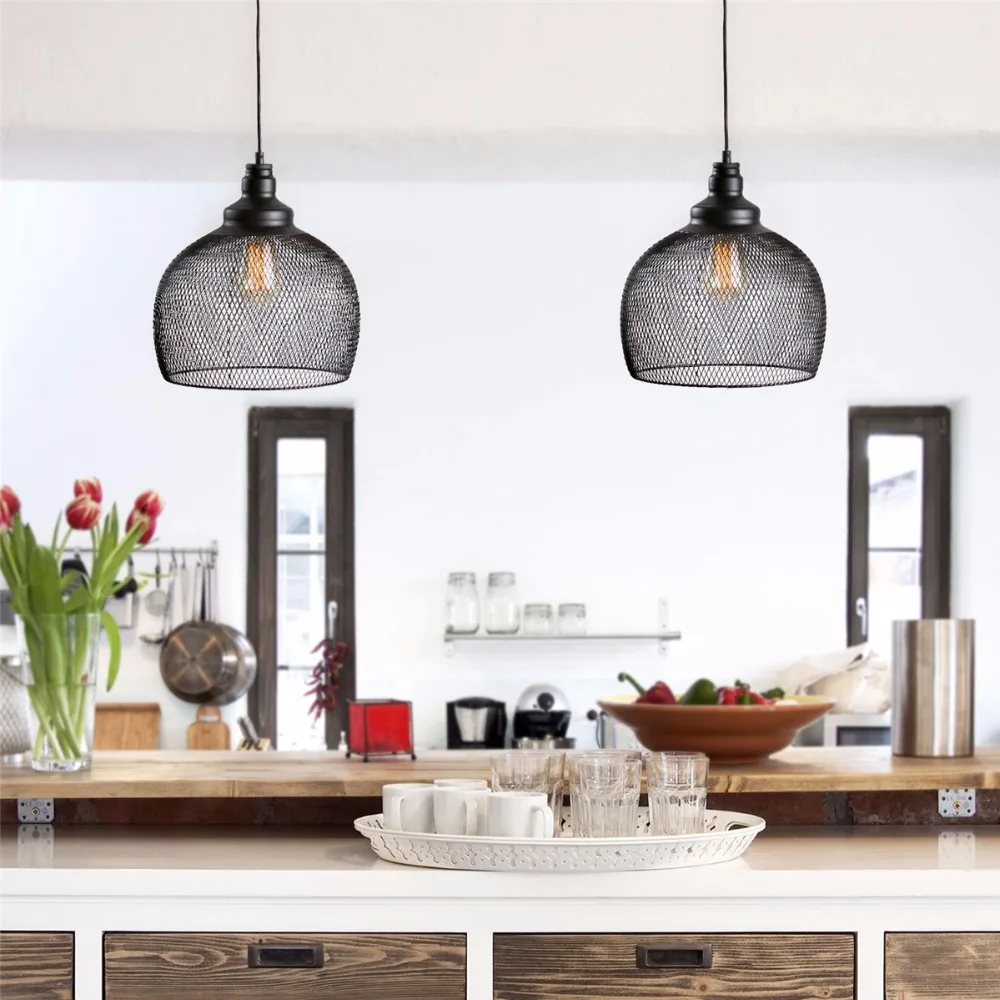 Max 60 Watt Vintage Black Metal Mesh Loft Pendelleuchten Wohnzimmer Esszimmer Flur Cafe Bars Kleidung Leuchte Light Fixtures Pendant Lights Living Roomdining Room Aliexpress