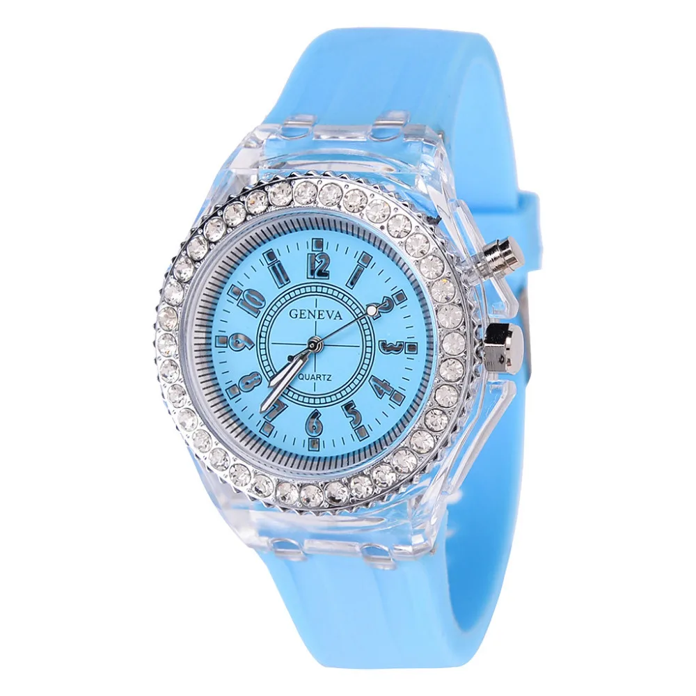 Лучшие модные прозрачные нейтральные Кварцевые Светящиеся женские часы высокого качества роскошные стразы женские часы Clcok Reloj Mujer# B