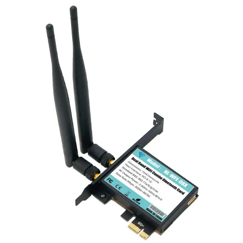 

VAKIND Faster Ethernet Wireless WiFi 802.11A /B/G/N/AC Bluetooth4.0 2.4/5GHZ Dual Band Card PCB Adapter for Windows 7 8 9 10