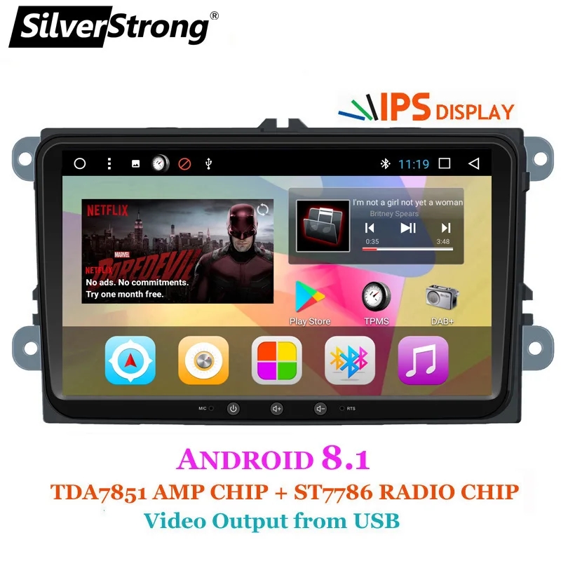 SilverStrong 9 дюймов панель IPS Jetta Android 8 1 автомобильное радио DVD для VW Golf6 MK5 Passat B6 B7 поло