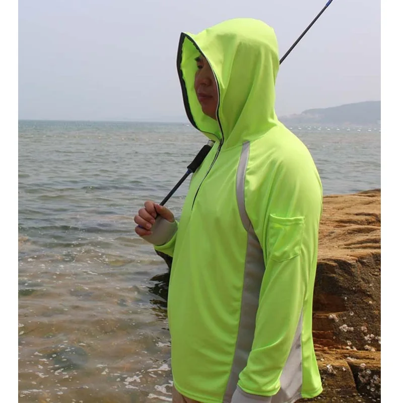 Мужская рыболовная рубашка с защитой от УФ-излучения, Солнцезащитная толстовка, пуловер, Быстросохнущий дышащий рыболовный свитер, одежда для пеших прогулок, альпинистская футболка
