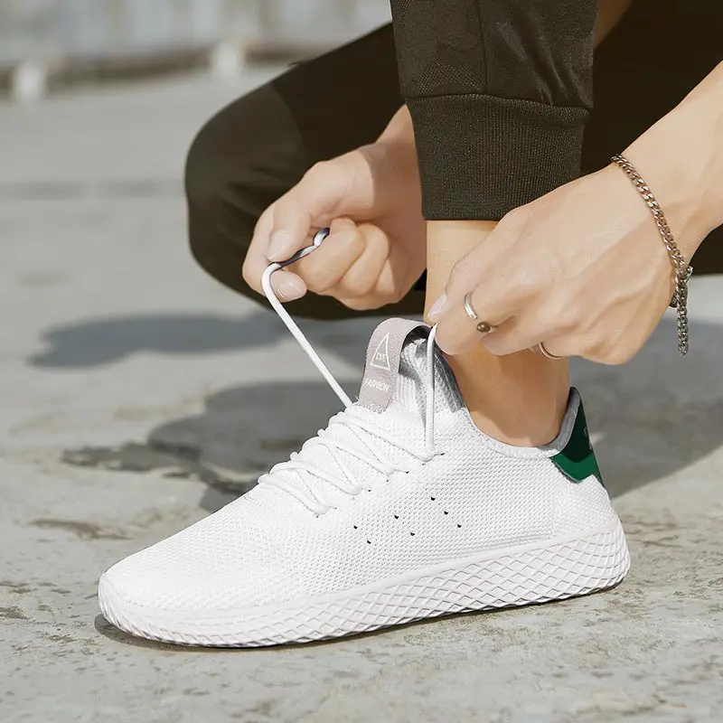 Летняя дышащая Спортивная обувь Chaussure Homme мужские кроссовки для бега белая
