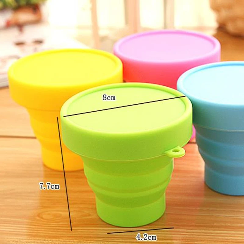 실리콘 접는 물 컵 캔디 컬러 실리콘 여행 접이식 컵 여행 야외 캠핑 drinkware f20173552