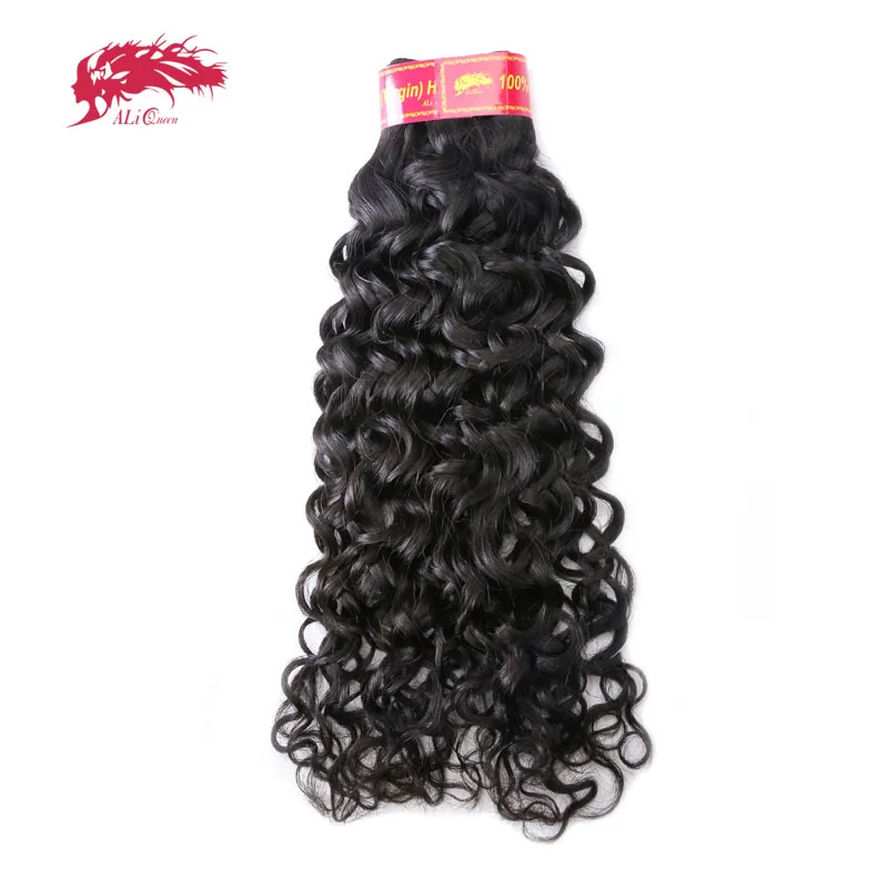 Ali Queen Brazilian Water Wave virgin Hair Products Human Hair Weave 1 Bundles Can Colored 613# Free Shipping Salon Hair ali-queen