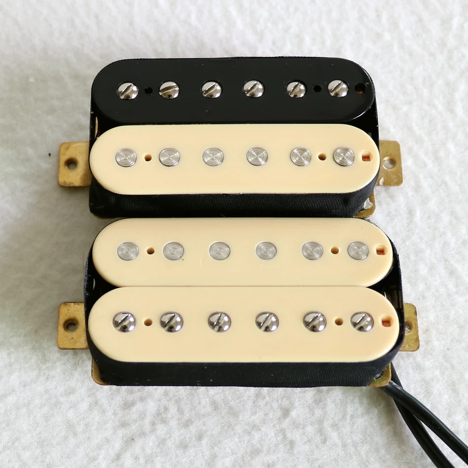 

Free Shipping A set 4 cord wires Alnico 5 high 16K output Zebra/Ivory humbucker guitar pickup