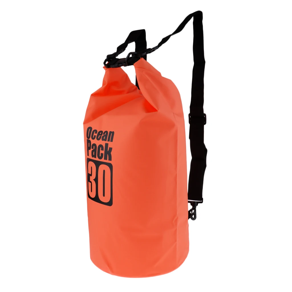 30L Waterproof Dry Bag Roll Top Backpack & Adjustable Shoulder Strap for Kayak Boating Canoeing Rafting Sailing Drifting Fishing