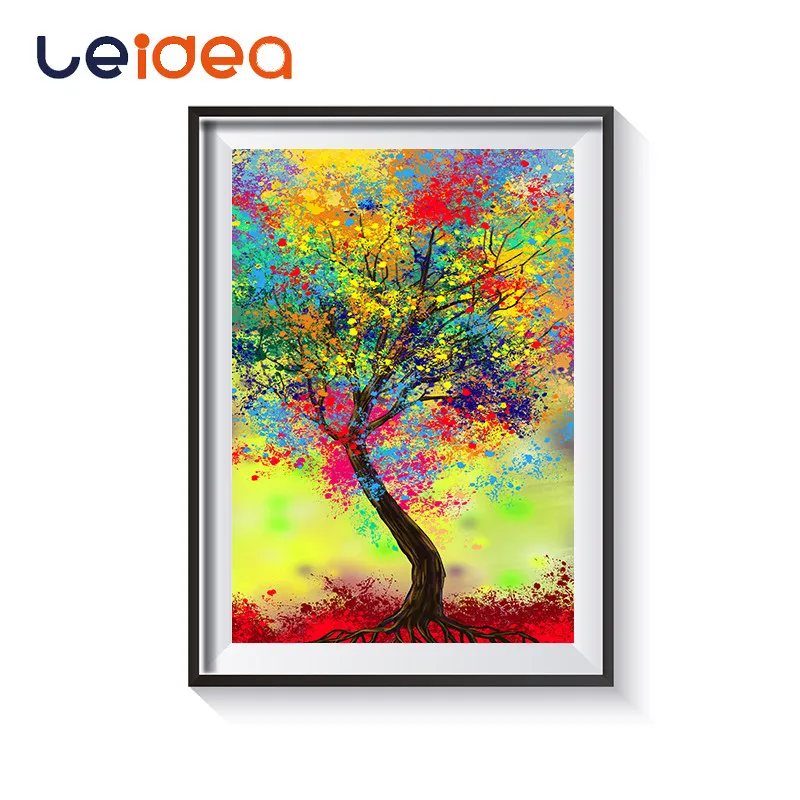 

Four Seasons Tree Landscape DIY Painting By Numbers Kit Paint On Canvas Painting Calligraphy For Home Decor Gift Sales