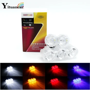 

Yituancar 2Pcs/Set 2X 3X LEDs Car Motorcycle Daytime Running Styling Light LED Atmosphere Decorative Warning Frontfog Day Lamp