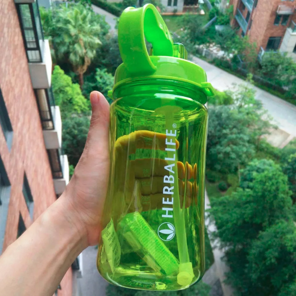 Зазор 1Л/2л большой бутылки для воды 1000/2000 мл мода портативный Herbalife питание