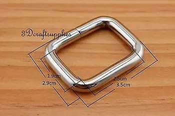 

Rectangle Rings webbing Belt buckle nickel 25 mm 1 inch 10pcs U69