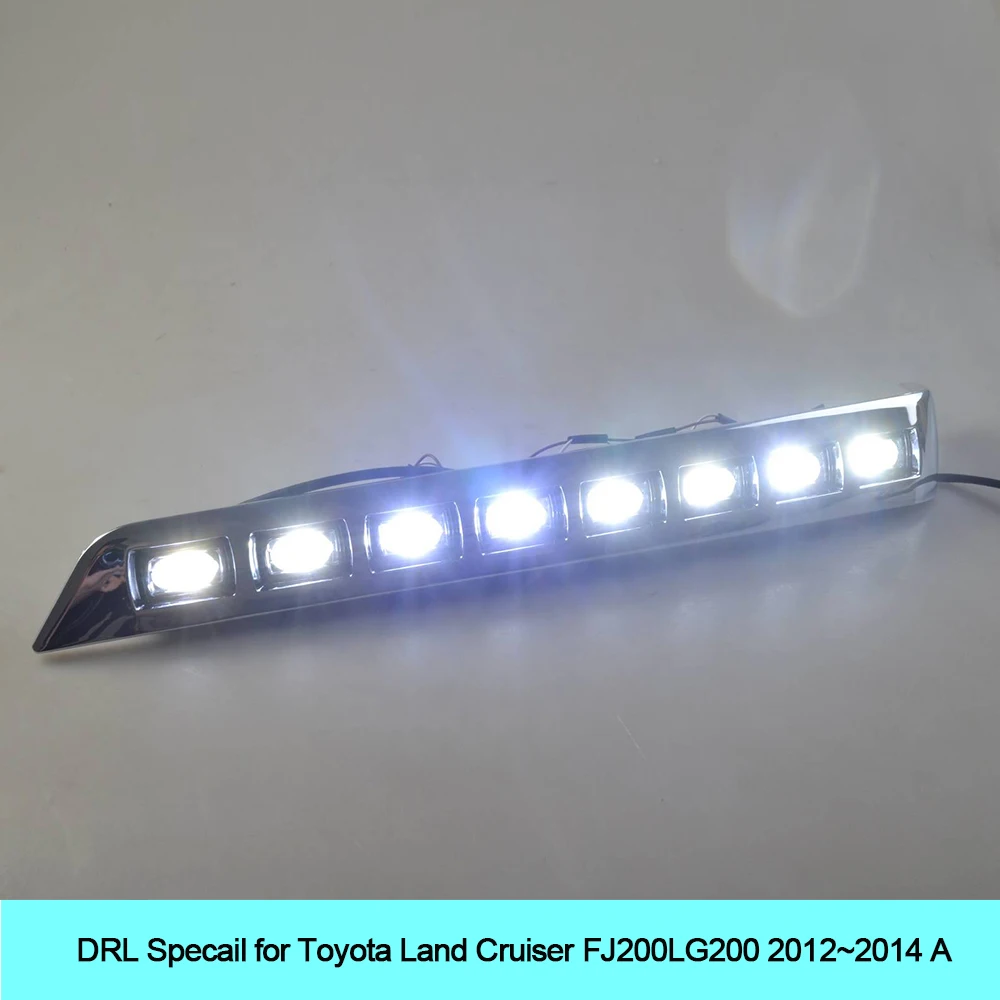 

2PCs LED DRL Car daylight Daytime Running Lights Land Cruiser FJ200 LC200 with Turn Signal light
