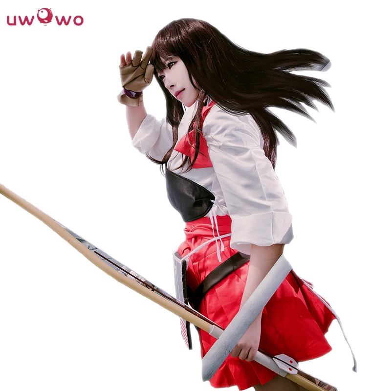 

UWOWO Akagi Cosplay Kantai Collection KanColle White Shooter Suit Uwowo Costume Women