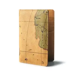 Креативный карта мира PU кожаный Обложка на паспорт для поездок портативный документ воздуха небольшой карман кредитных банковских и