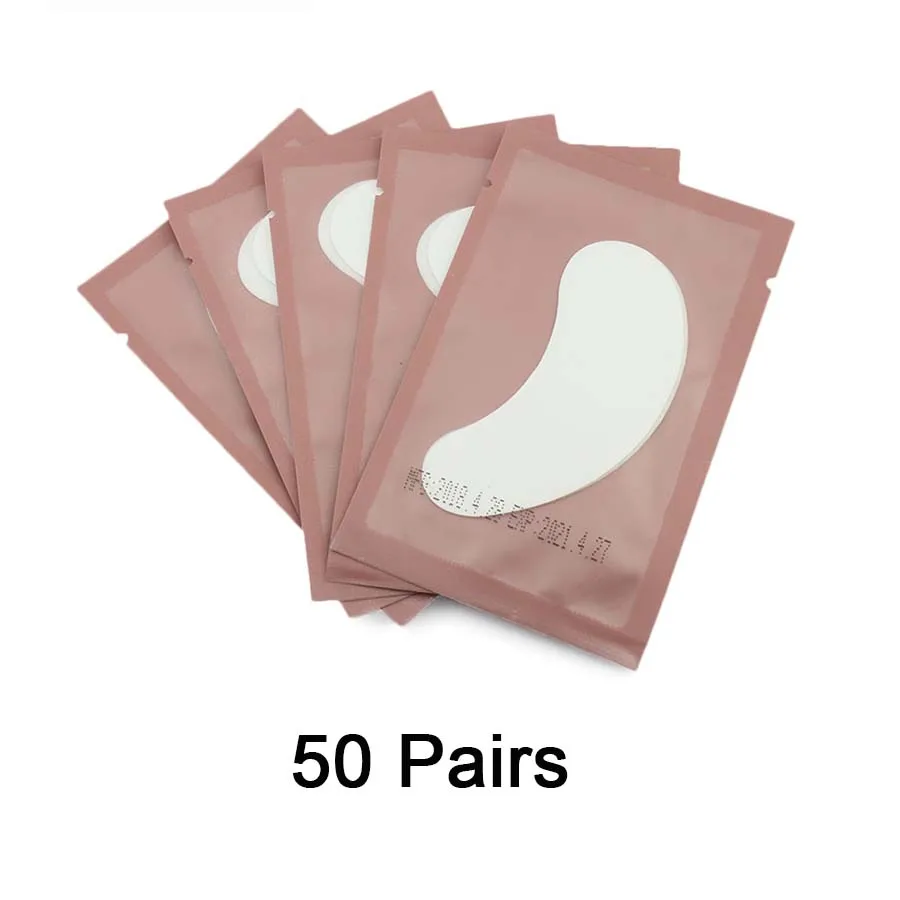 20/50/100 пар/лот накладные ресницы Пластыри для пучковые ресницы для наращивания, накладки для глаз макияжа накладные инструменты для ресниц - Длина: 50Pair Pink
