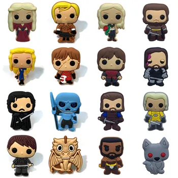 

1pc Game Of Thrones PVC Shoe Charms Shoe Buckles Accessories Shoe Decoration Fit for Bands Bracelets Croc JIBZ Kids Party Gifts