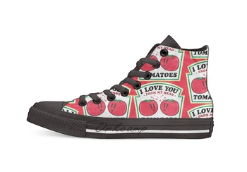 

LOVE YOU FROM MY HEAD TOMATOES Casual High Top Canvas shoes sneakers For Drop shipping