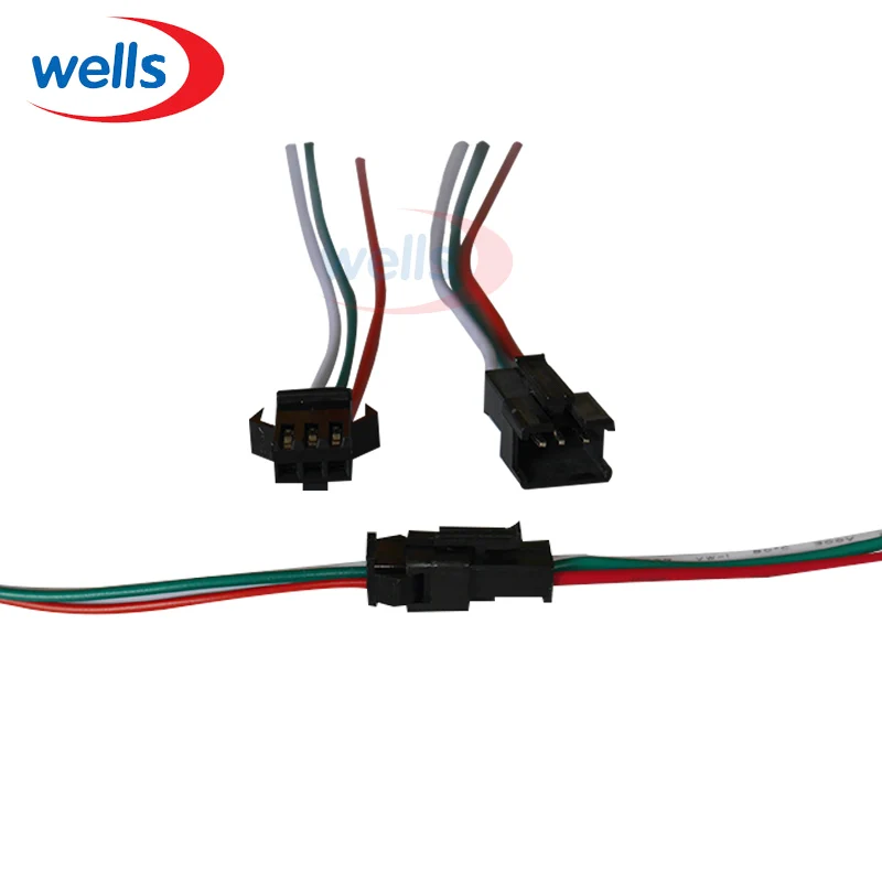 5 20 Pair 3 Pin JST SM Connectors For WS2812B WS2811 WS2812 font b LED b