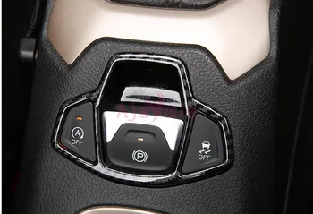 

Chrome Car Styling Carbon Fiber Red Color Electronic Hand Break Switch Cover Panel Trim 2017-2018 For Jeep Compass Accessories