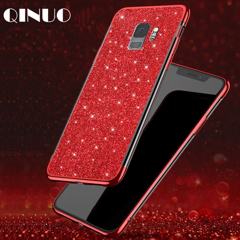 

QINUO Noble Shining Powder Plating Case For Samsung A3 5 7 2016 2017 Thin Soft Silicone Cover For Samsung A6 8 2018 9 Star Lite