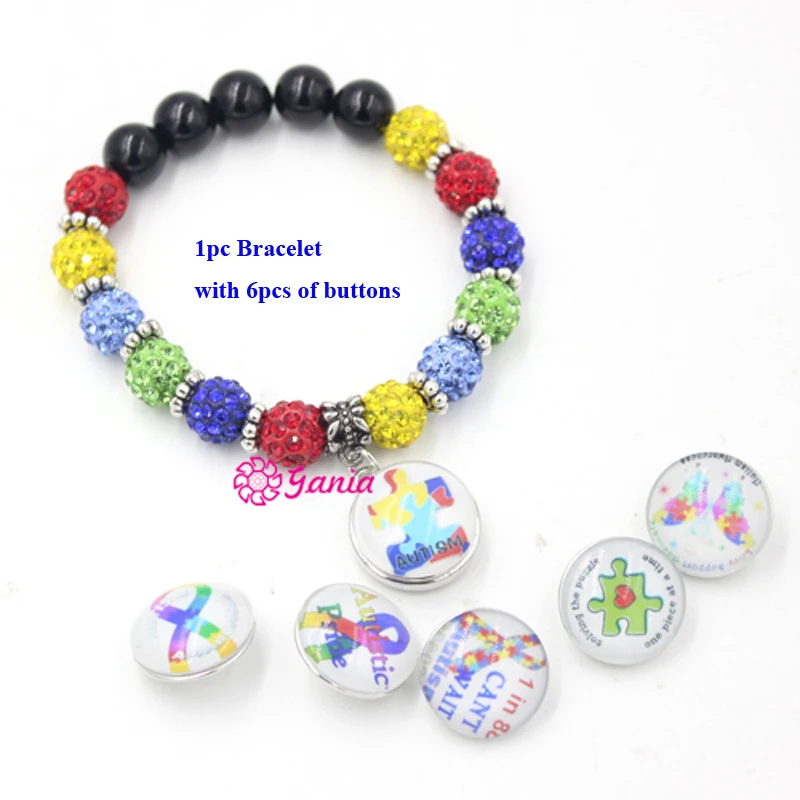 1 шт. браслет 6 сменные пуговицы 18 мм|autism bracelet|ginger snaps18mm ginger snaps |
