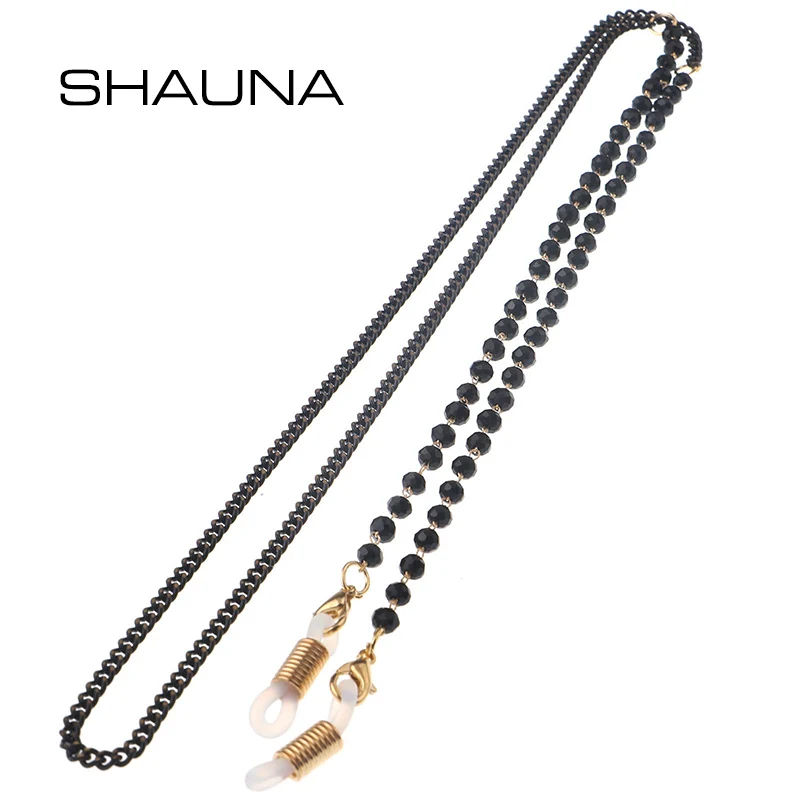 

SHAUNA Ultralight Artificial Crystal Glasses Chain Fashion Dual-colored Metal Eyeglasses Chain