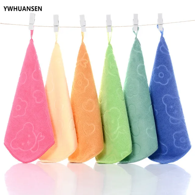 YWHUANSEN 25*25cm Microfiber Towel For Baby Soft Comfortable Baby Nursery Hand Towels Small Cute