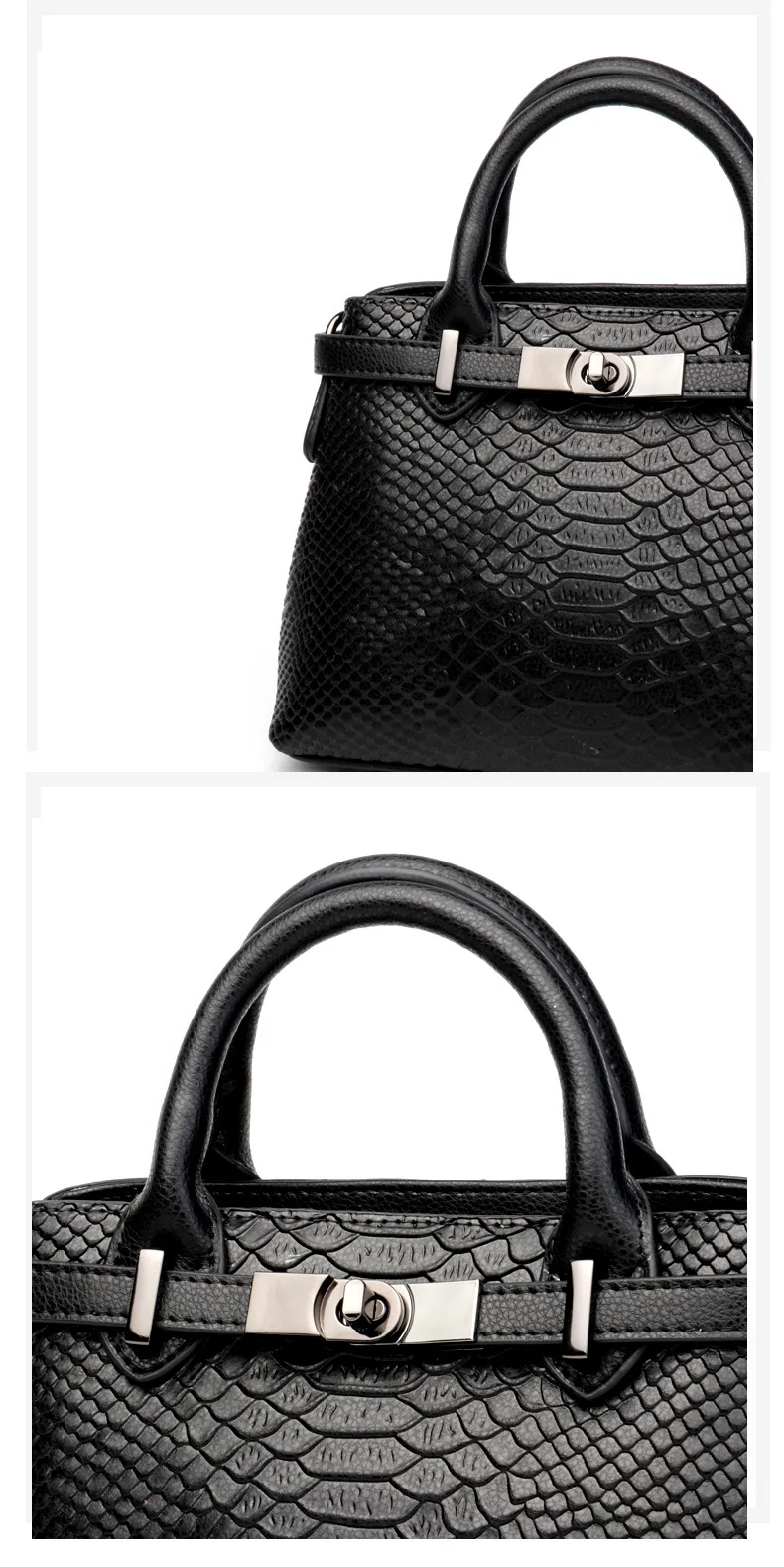 ShengDiLu Сумки из натуральной кожи модные женские сумки из крокодиловой кожи женские высококачественные сумки на плечо повседневные сумки-тоут черные