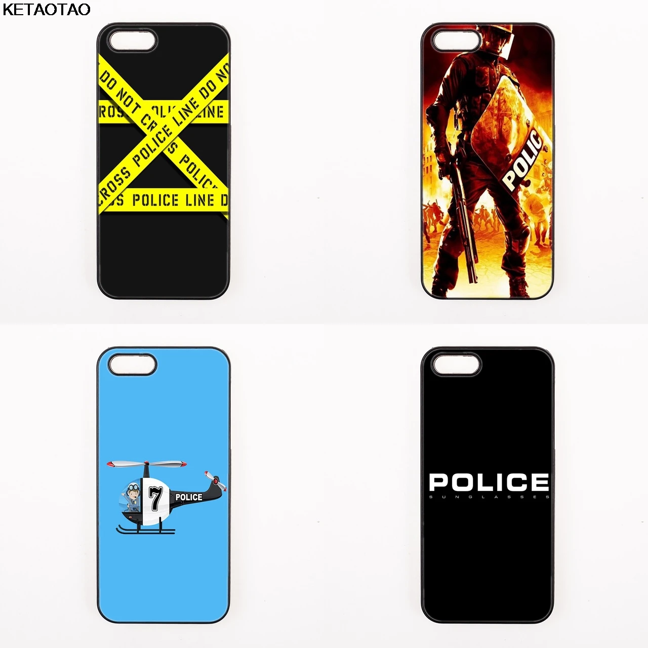 KETAOTAO black and white police symbol Phone Cases for iPhone 4S 5C SE 5S 6S 7 8 Plus X Case Crystal Clear Soft TPU Cover | Мобильные