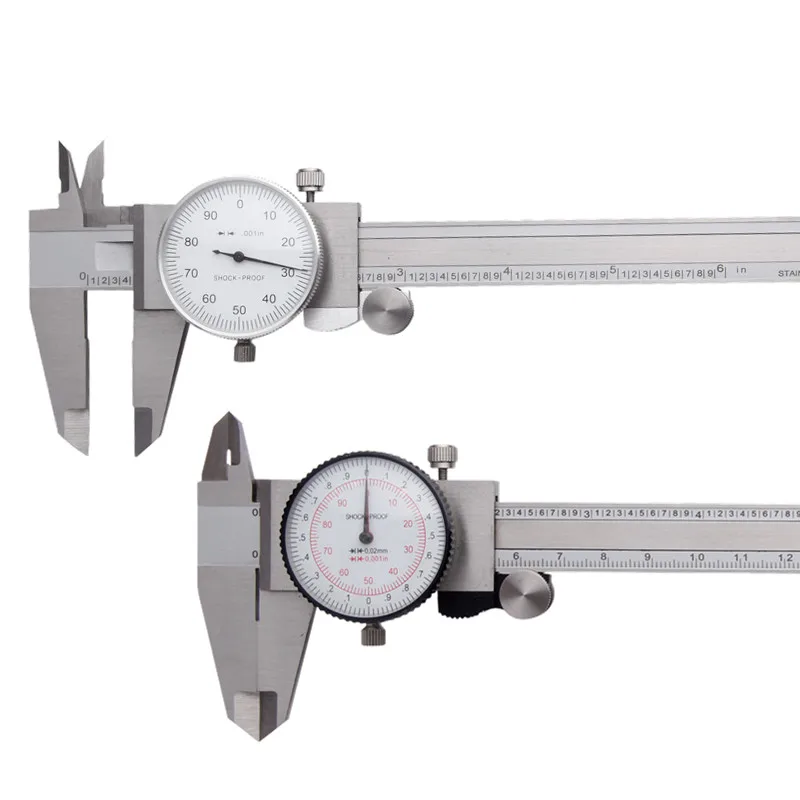 6" Shockproof Dual Reading Dial Caliper Stainless Steel Accurate To 0 001