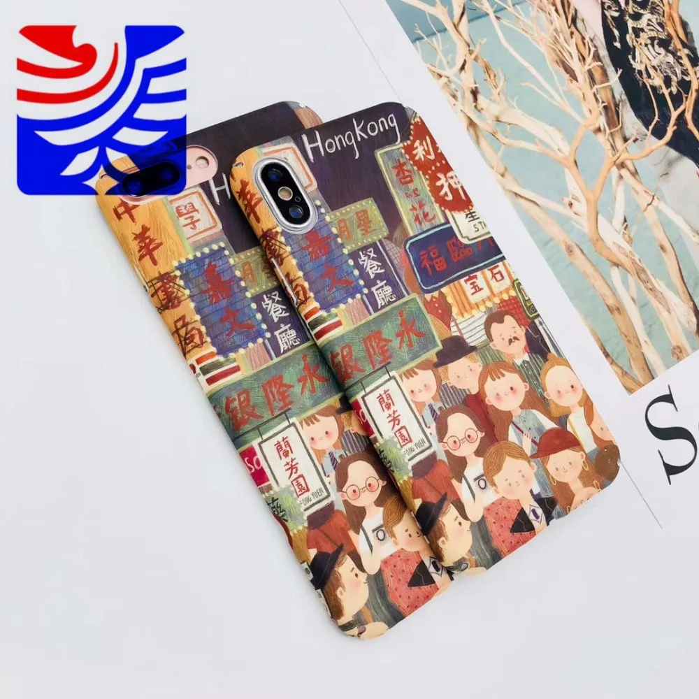 PEIPENG Cute Cartoon Hong Kong Japan Back Cover For iPhone X 7 6 6S Plus XR XS MAX Phone Case PC hard shell For iPhone 8 8 Plus10