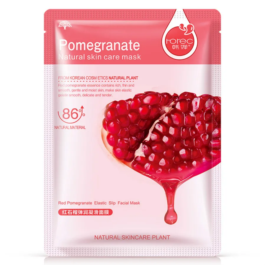 

1pcs Red Pomegranate Moisturizing Mask Skin Care Plant Facial Mask Moisturizing Oil Control Blackhead Remover Mask Face Care #