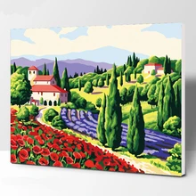 Ветряная мельница номер картина маслом картины для уркашения стен для гостиной холст Пейзаж Цифровая живопись рисунки без рамки