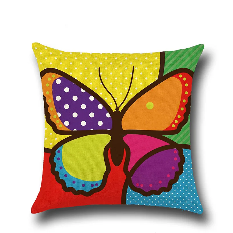 

Flower Butterfly Pattern Cushion Cover Cotton Linen Pillow Case Throw Wedding Decorative Pillowcase Cushion Covers