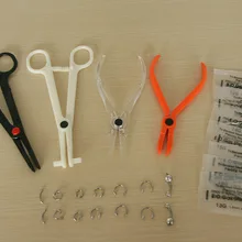 1 шт. одноразовые Пирсинг Kit инструменты Клещи Щипцы иглы аксессуары комплект с бровей губная помада сосков Нос Пуссеты