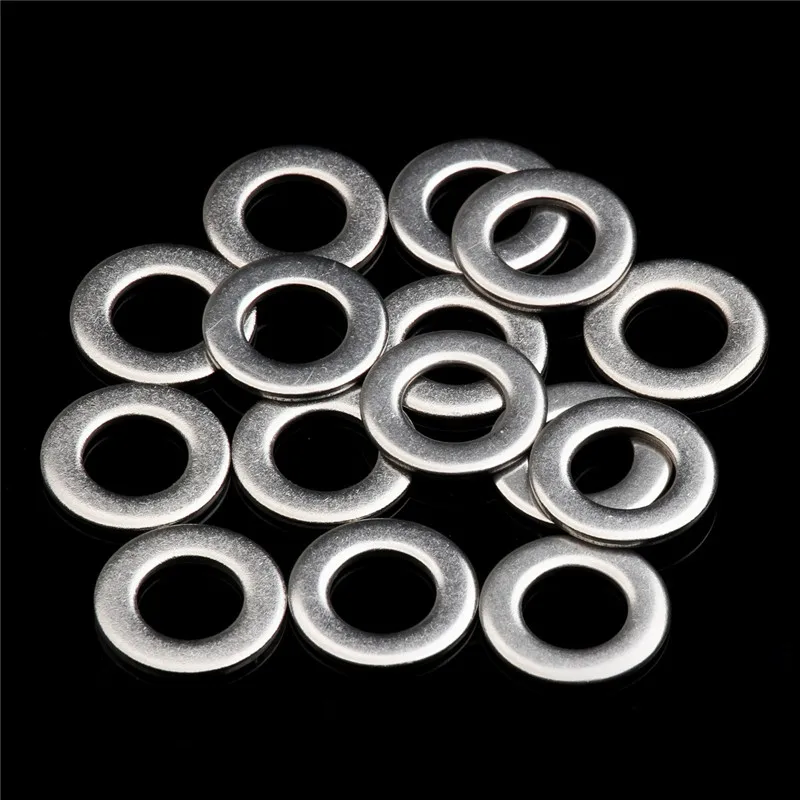 395PCS 6 Sizes Stainless Steel Washer Gasket Set Flat Ring Seal M4-M12 for Truck Vehicle Car Durable Washers Lock Fasteners Kit