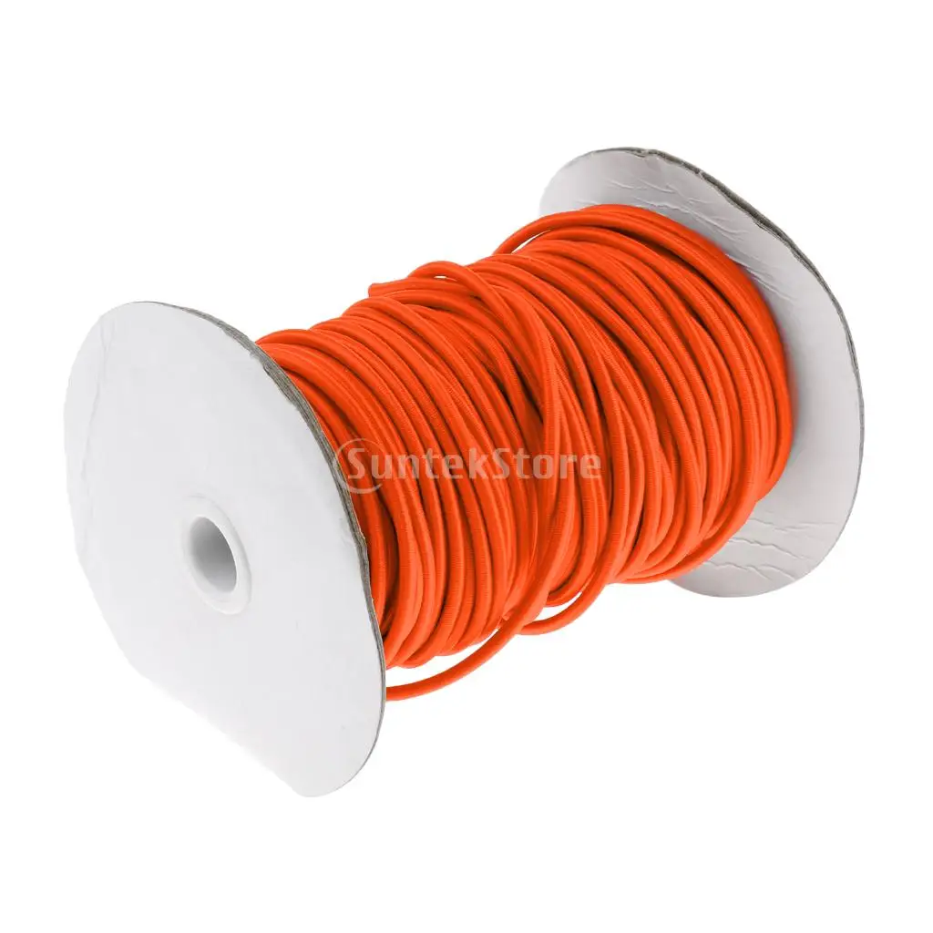 Black/Orange 4mm Marine Bungee Rope Shock Cord Car Truck Roof Racks Trailers Boats Kayaks Tie Down 0.5 2 20 30 50 75m