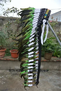 

41inch full high Lime green feather headdress feather headpiece for party halloween supply